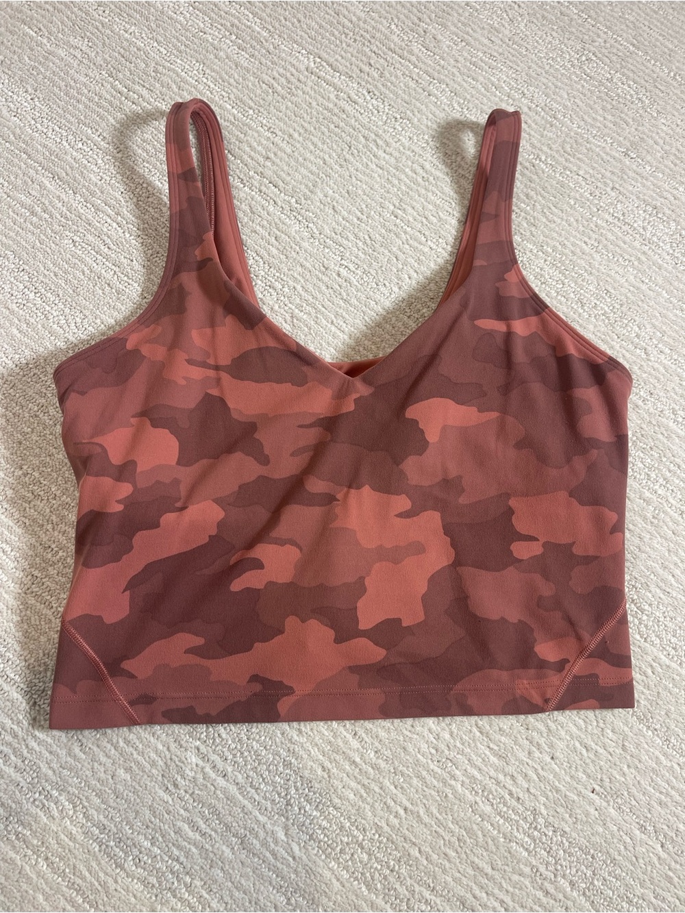 lululemon athletica Rust Camo Scoop Neck Sports Bra Size 10